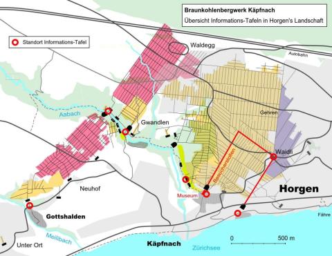 Übersicht Infotafeln Bergwerk Denkmal